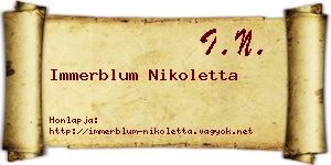 Immerblum Nikoletta névjegykártya