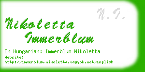 nikoletta immerblum business card